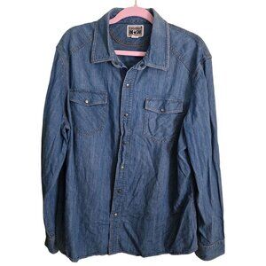 Converse One Star Vintage Snap Western Denim Cotton Shirt Size XL